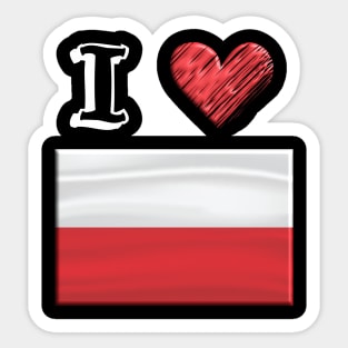 I love Flag from Polen Sticker